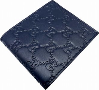 Gucci Navy Leather Wallet (Bi-Fold) (Pre-Owned)