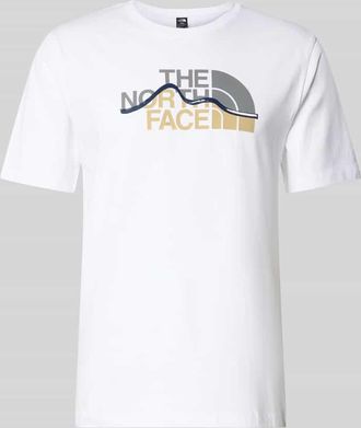The North Face Regular Fit T-Shirt aus reiner Baumwolle Modell MOUNTAIN LINE in Weiss, Gr&ouml;&szlig;e XXL