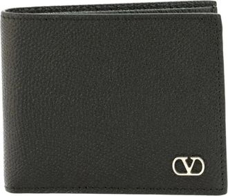 Valentino Accessoires, Heren, Zwart, ONE Size, V Logo Signature Billfold Portemonnee Alleen Kaarten