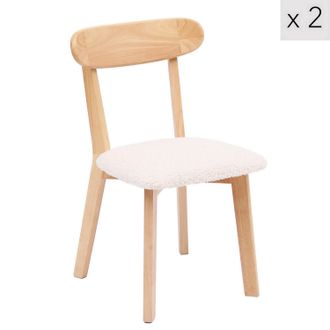 Nordlys Set of 2 Scandinavian Solid Wood Dining Room Chairs in White