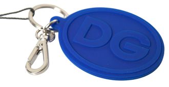 Dolce & Gabbana Womens Dg Silicone Keychain - Medium Blue Brass - One Size