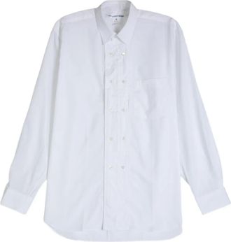 Comme Des Garçons Overhemd met dubbele rij knopen en borstzak - Wit