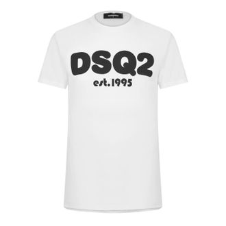 Dsquared2 Mens EST 1995 T-Shirt - White Cotton - Size Medium