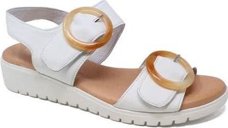 Django & Juliette Meldrick Low Wedge Sandal in White-White Sole at Nordstrom, Size 39