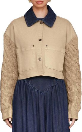 Avec Les Filles Sweater Sleeve Chore Jacket