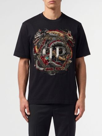 Philipp Plein T-shirt PP ricamata con perline
