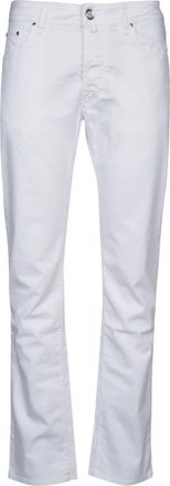 Jacob Cohen Straight Jeans - Heren - Regular Fit Jeans - Wit - W35 - Katoen - Jeans