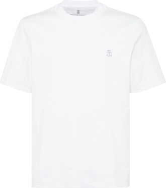 Brunello Cucinelli Logo-embroidered Crew-neck T-shirt