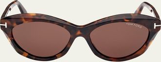 Tom Ford Toni Acetate Oval Sunglasses