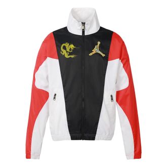 Nike Jordan Air Jordan Colorblock Splicing Stand Collar Woven Jacket Black DB3707-100