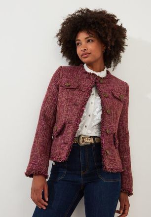 Joe Browns Chic Tweed Lady Jacket in Berry Tweed at Nordstrom, Size 12