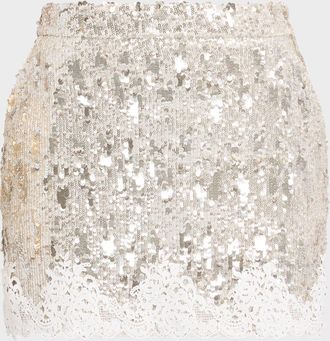 Generation Love Janet Sequined Lace Mini Skirt