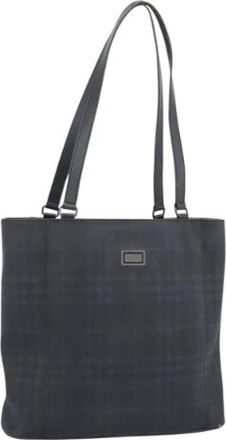 Burberry Pre-owned Vintage Tote Bag - Dames - Vintage Shopper - Blauw - ONE Size - Leer - Vintage
