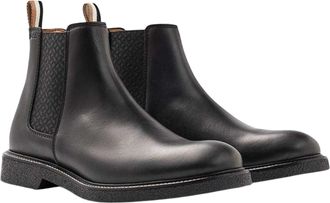 HUGO BOSS Heren Tunley Cheb Leren Chelsea Laarzen (Zwart)