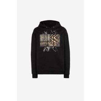 Roberto Cavalli Animal Print Cotton Hoodie, Size X-Large