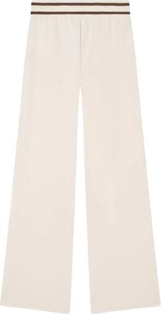 A|X Armani Exchange Pantaloni a vita alta - Dames - Wijde Broeken - Beige - M - Broeken