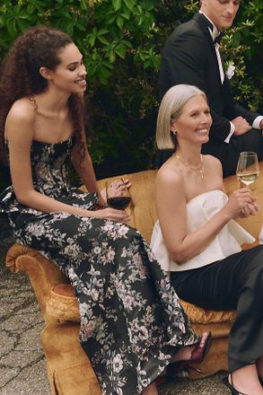 V. Chapman Waverly Brocade Fit & Flare Skirt Set