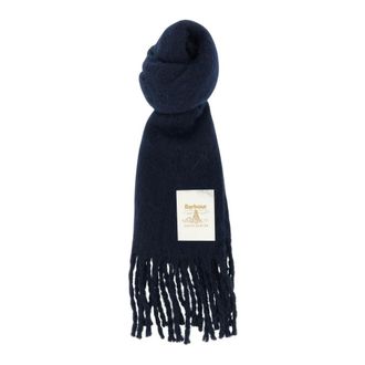 Barbour Bufanda de Mezcla de Lana con Detalle de Flecos - Accessories - Mujer - Azul - ONE SIZE