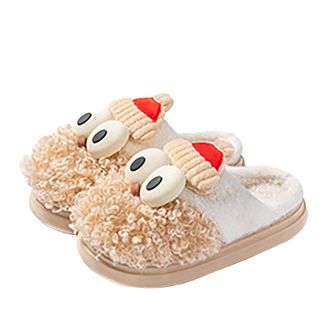 Generic UK 5 Christmas Fluffy Slippers for Women Men Slip on House Slippers Plush Bedroom Shoes Fluffy Warm Home Slipper Breathable Ladies Mule Slipper Lightw