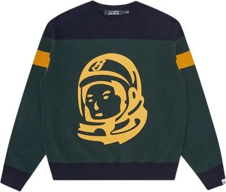 Billionaire Boys Club Astro Panelled Knit Jumper - Heren - Ronde hals truien - Groen - S - Katoen - Truien & Vesten