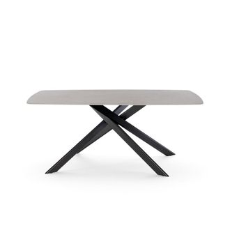 Konte Design Mesa cer&aacute;mica piedra gris con patas x antracita 180 &times; 90 cm