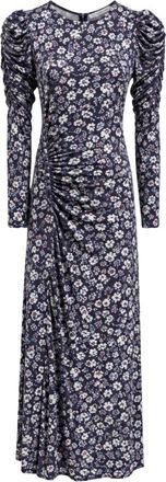 Mar De Margaritas Vestido Midi con Fruncido Lateral y Botones - Dresses - Mujer - Azul - XL