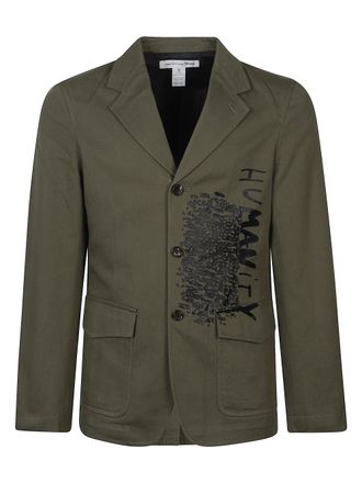 Comme Des Gar&ccedil;ons Olive Green Cotton Printed Jacket