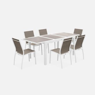 Sweeek Mesa De Jard&iacute;n Extensible De Aluminio Con 6 Sillas