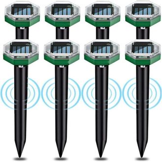 OEM Repulsor De Topos A Ultrason - Paneles Solares - Ip65 - Para Jardines Y Prados - 8 Unidades