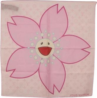 Louis Vuitton Pre-owned Monogram Cherry Blossom Canvas Scarf - Dames - Vintage Accessoires - Roze - ONE Size - Vintage