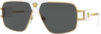 Versace Sunglasses Aviator Full Rim, Gold Frame And Dark Grey Lens Ve2251147187