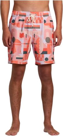 Rvca Jesse Brown Elastic Short In Fiesta