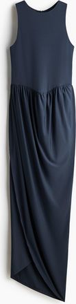 H&M Maxikleid mit Tulpenjupe - Marineblau