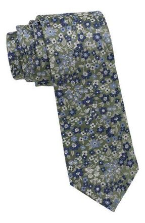 Ben Sherman Floral Woven Tie in Hunter Green at Nordstrom Rack