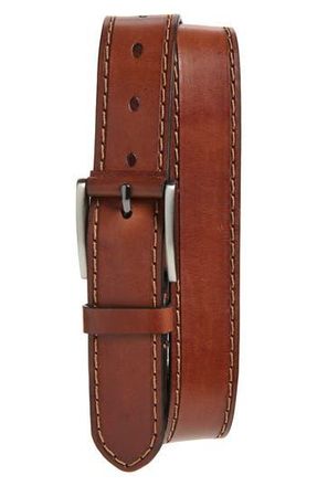 Johnston & Murphy Laser Stitch Leather Belt in Tan at Nordstrom Rack, Size 36