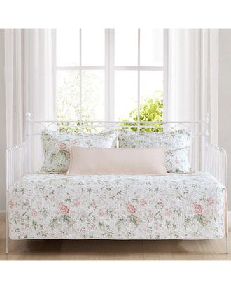 Laura Ashley Breezy Floral Of Cotton 4 Piece Quilted Daybed Cover Set