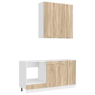 vidaXL Unidad De Cocina Lyon 5 Uds. Roble Sonoma Madera De Ingenier&iacute;a Vidaxl