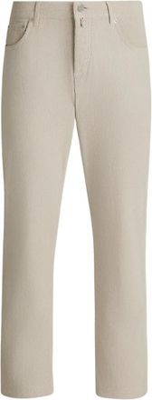 Kiton Corduroy Five-Pocket Broek - Heren - Straight fit broeken - Beige - W32 - Katoen - Broeken
