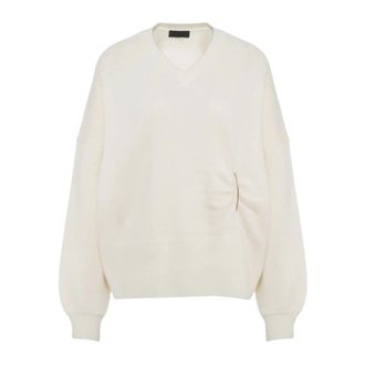 Liu Jo Maglia Chiusa M/L C/Accessorio - Dames - V-hals truien - Wit - S - Truien & Vesten