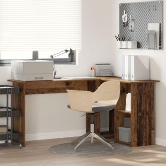 Berkfield Home Old Wood Computer Desk Old wood Engineered wood Medium in Brown
