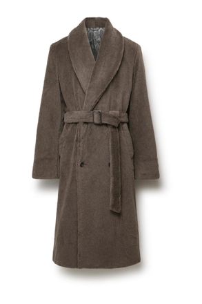 Richard James Shawl-Collar Belted Double-Breasted Alpaca Coat