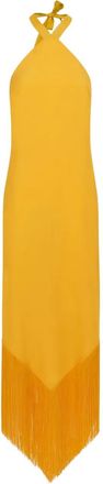 Taller Marmo Nina fringed-hem maxi dress - Yellow