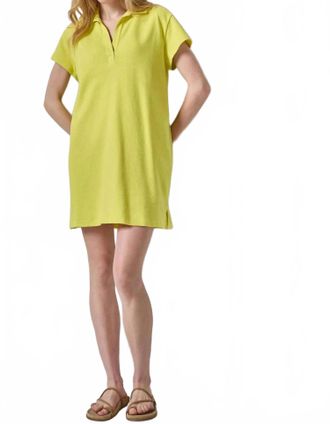 Lilla P Textured Terry Tunic Dress In Limeade