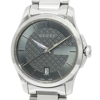 Gucci Pre-owned roestvrijstalen horloge - Dames - Vintage Horloges - Grijs - ONE Size - Vintage