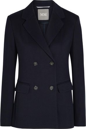 Max Mara Rotondo Double-breasted Waffle Blazer - Blue - S (UK8-10 / S)