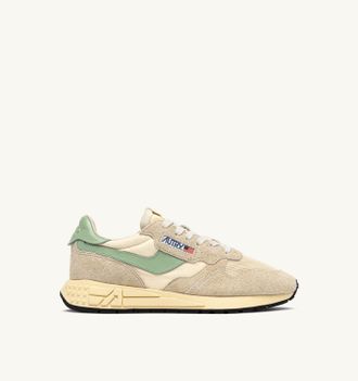 Autry SNEAKERS REELWIND LOW IN NYLON E SUEDE ECRU E RESEDA