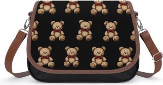 Generic Teddy Bears Womens Hobos & Shoulder Bags Cute Crossbody Purses Leather Handbag Portable Messenger Bag