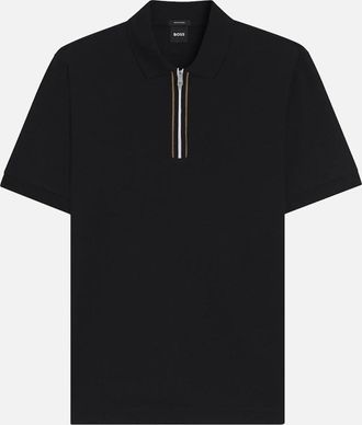 HUGO BOSS Mens BOSS Black H-Paras 65 Polo Shirt 001 Black - Size: 44