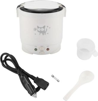 OEM Olla Arrocera El&eacute;ctrica Port&aacute;til Multifuncional, 12v, 100w, 1l, Vaporera Para Coche (blanca)