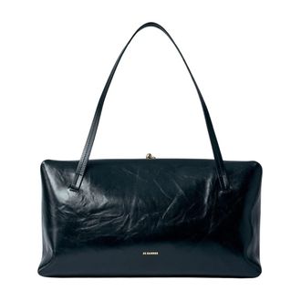 Jil Sander Tassen, Dames, Zwart, ONE Size, Leer, Medium Goji Pillow Handtas